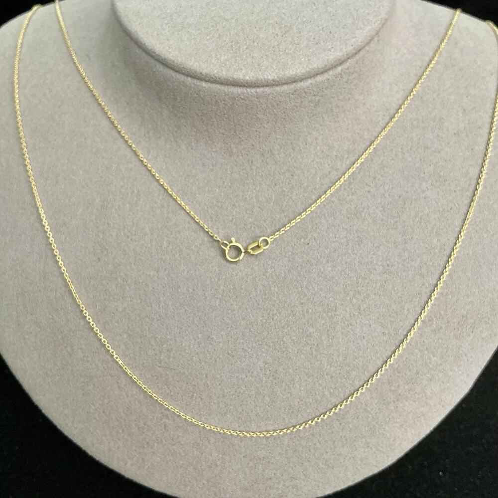 SOLID 10K Gold Cable Link Chain 1MM Necklace 24in BSI ~ NEW *LAST ONE*